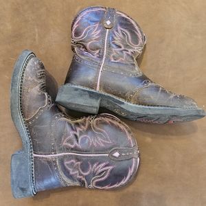 Justin Gypsy Womens Cowboy Boots Size 8.5 Brown and Purple